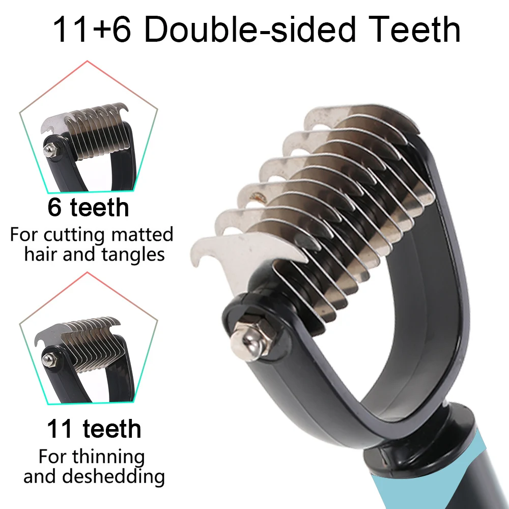 Pet Grooming Tool Double Side Dematting Comb Remove Undercoat Mats Tangles Shedding Brushes for Dogs and Cats Pets | Дом и сад