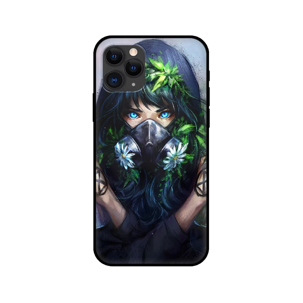 black tpu case for iphone 5 5s se 2020 6 6s 7 8 plus x 10 xr xs 11 12 mini pro max back cover anime art free global shipping