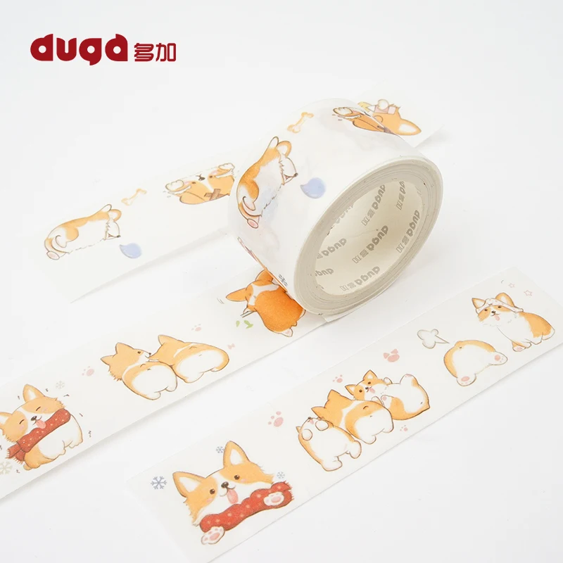 Decorative Cute Corgi Dog Print Washi Tape Diy Scrapbooking Photo Album School Tools Kawaii Paper Stickers Mask | Канцтовары для
