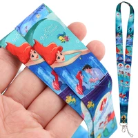 yq337 little mermaid lanyard princess neck strap for pendant key id badge holder keychain diy phone rope lariat girls kids gift