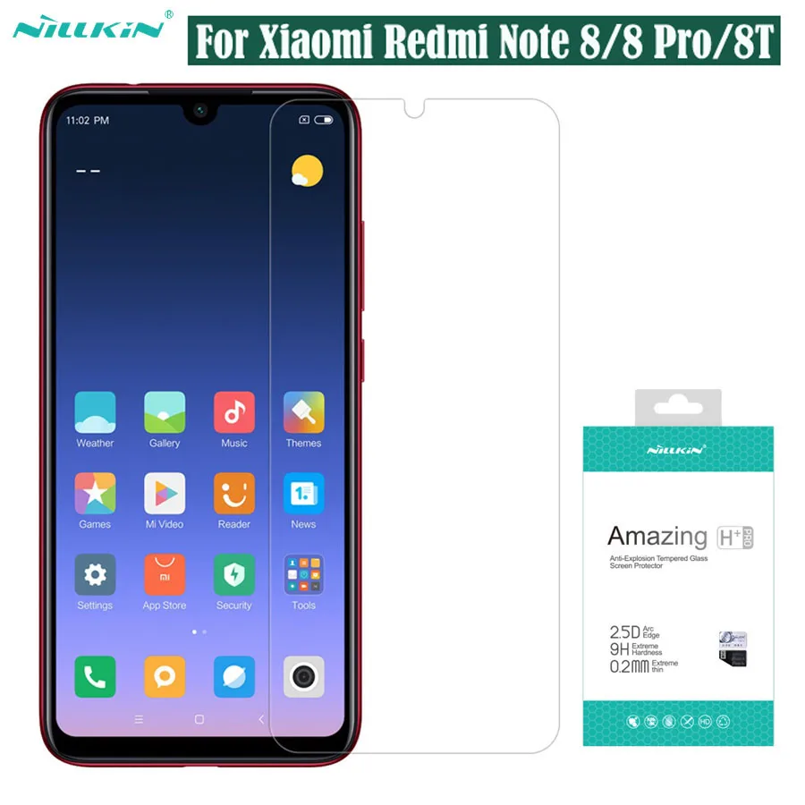 Закаленное стекло Nillkin H + Pro 9H для Xiaomi Redmi Note 8 PRO 8T взрывобезопасная защита экрана
