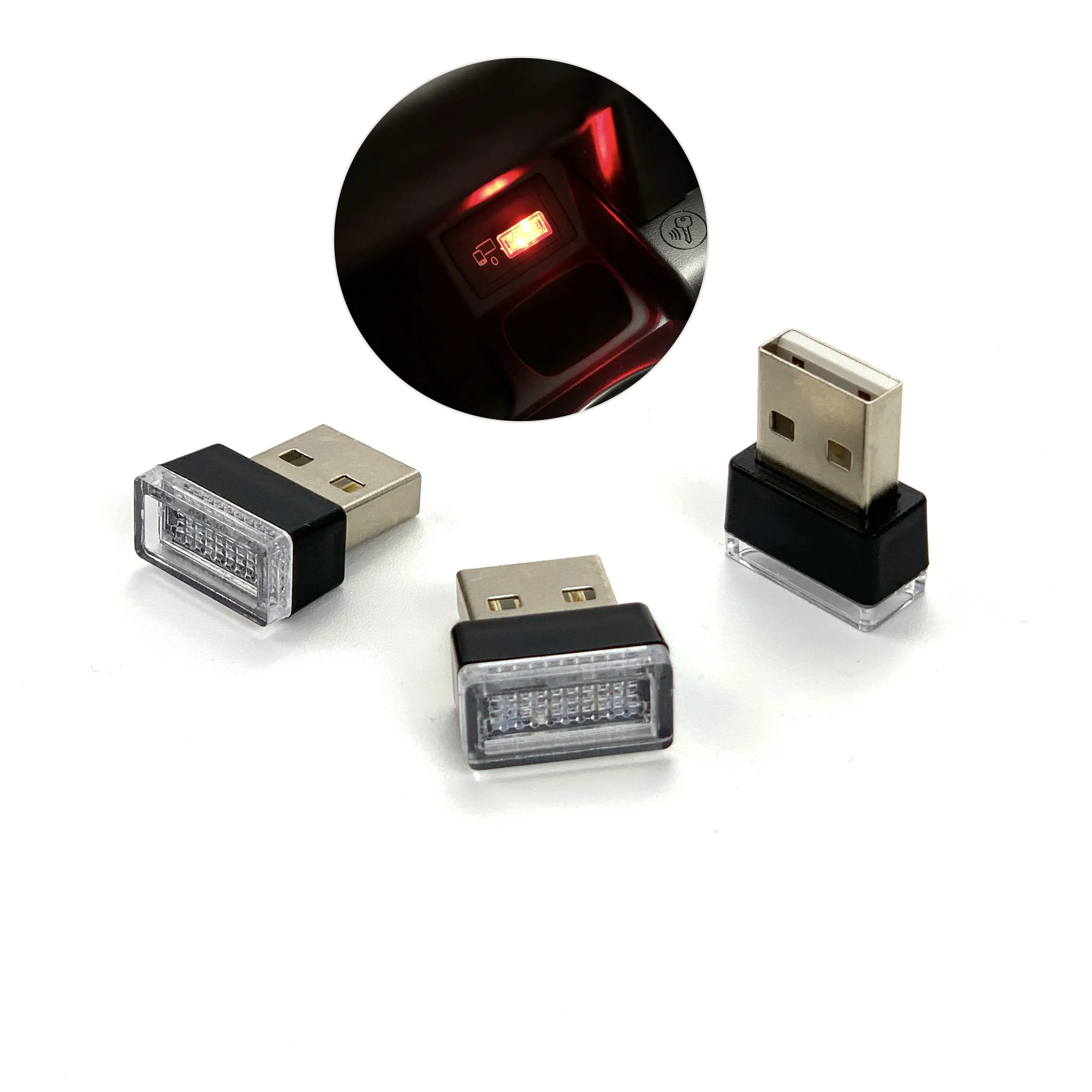 1 шт. автомобильные светодиодсветодиодный атмосферные декоративные лампы USB для