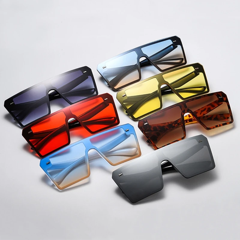 Новинка 2019 солнцезащитные очки большого размера для женщин ранние с плоским