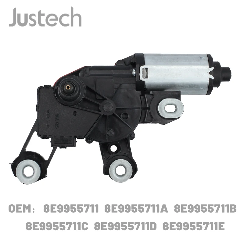 Justech 1Pcs คุณภาพสูงด้านหลังใบปัดน้ำฝนมอเตอร์4ปลั๊กสำหรับ Audi A3 8P A4 A6 q5 Q7 8E9955711A 8E9955711E ด้านหลัง