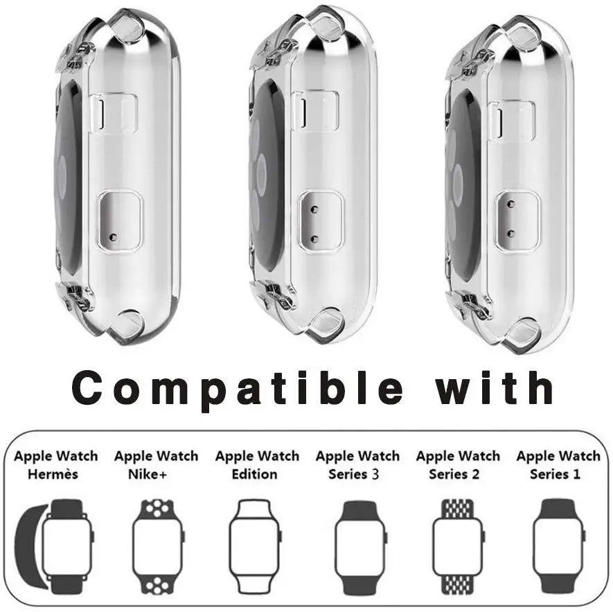 ТПУ бампер для apple Watch 4 Чехол 44 мм 40 мм(iwatch 5) apple watch 3 2 1 ремешок 42 мм 38 мм защитный чехол для экрана аксессуары