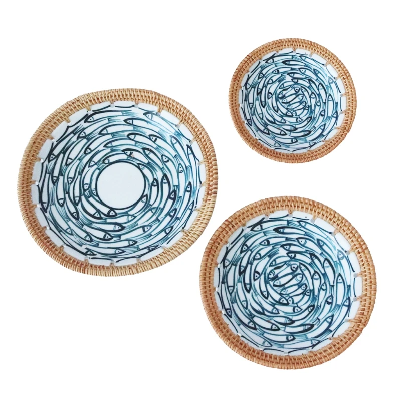 Керамическая тарелка для сервировки деревенские овальные обеденные тарелки