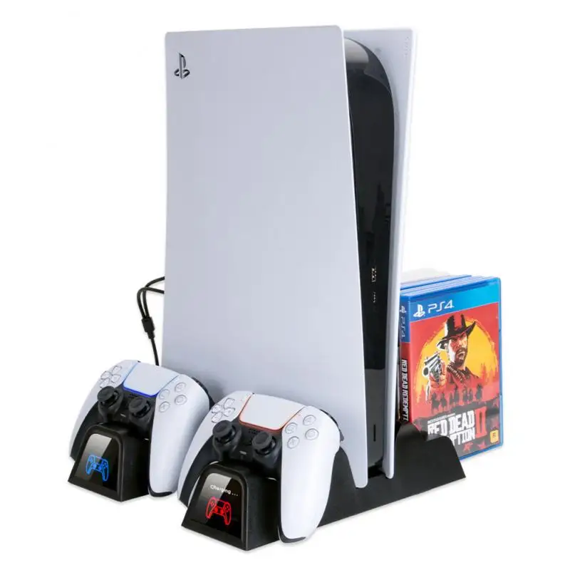 

Вертикальная охлаждающая подставка для контроллера PS5, зарядная станция для SONY Playstation 5 Disc, 12 игровых ячеек