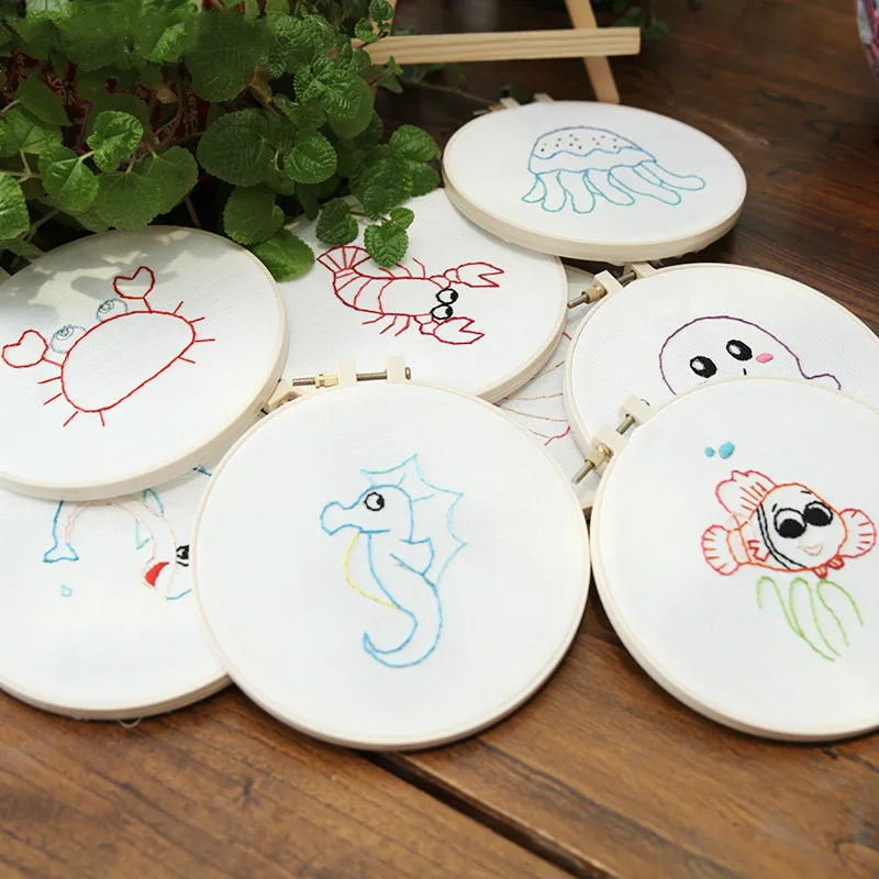 

Cute Cartoon Cross Stitch Series Needle Arts Crafts DIY Ribbon Embroidery Set for Beginner Needlework Kits Sewing Decor