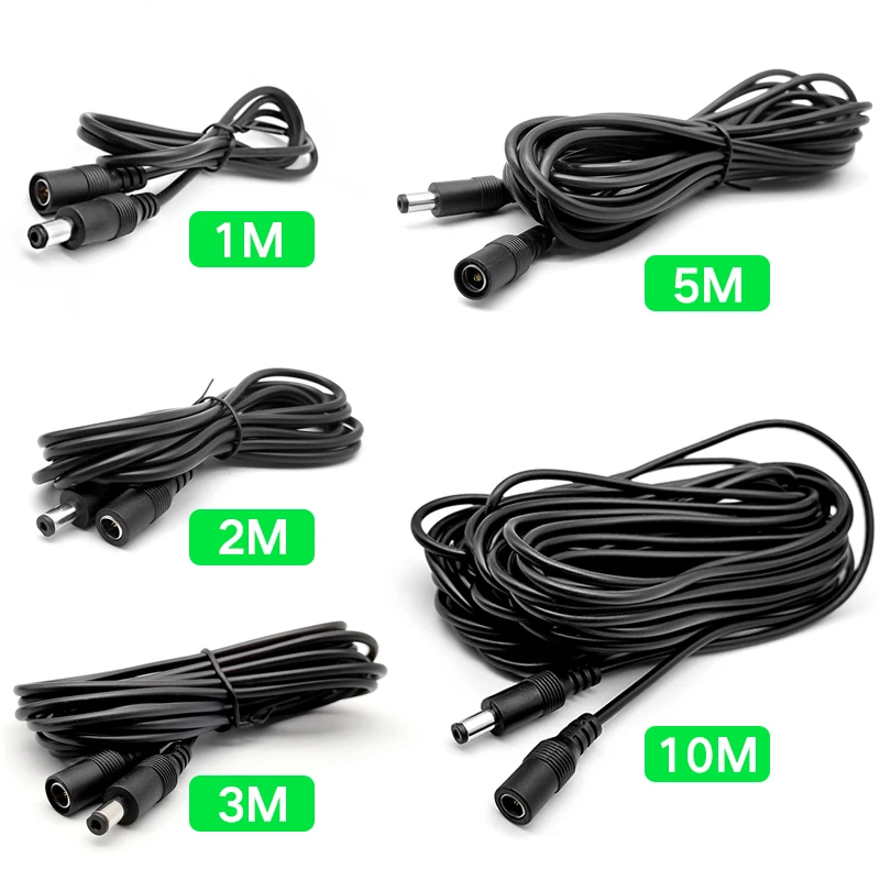 

DC Extension Cable 12V Power Male Female Cord Extend Wire 5.5*2.1mm 1M 2M 3M 5M 10M Cable For Home CCTV Camera Router LED Strip
