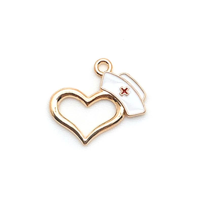 2 шт./упак. Длина 19X22mm бусины сплав панк темперамент любовь шапочка медсестры