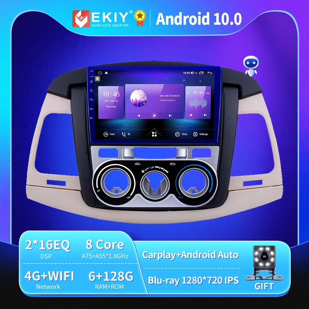 

EKIY T900A Android радио для Toyota Innova ручной A/C 2007-2011 Авторадио Blu-Ray IPS/QLED мультимедийный плеер Navi GPS No 2Din HU автомагнитола магнитола магнитола 2дин андро...