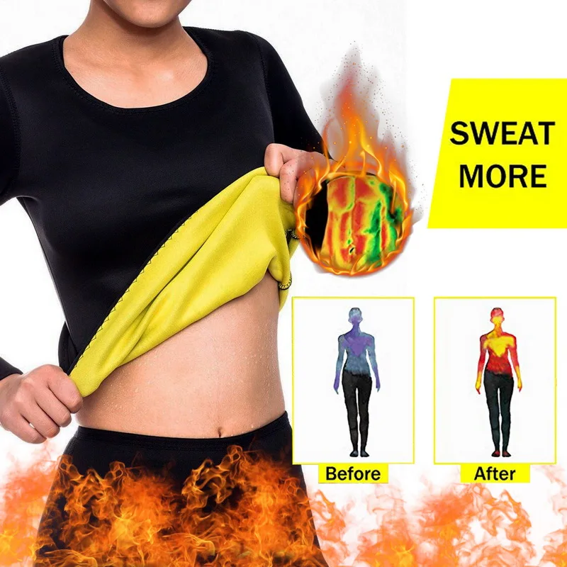 Sfit для женщин и мужчин хит пот сауна корректоры тела футболки похудения потеря