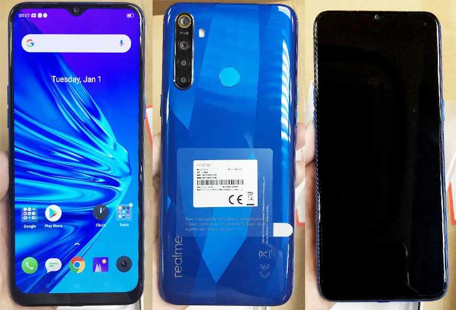 EU версия OPPO Realme 5 6,5 ''3/4 ГБ Оперативная память 64/128 ГБ Встроенная память Snapdragon 665 AIE Восьмиядерный 5000 мА/ч, 12MP+ 13MP Quad камеры мобильного телефона