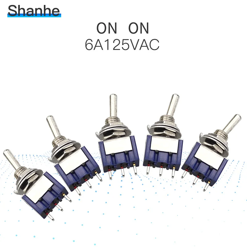 MTS-102 5 шт. мини MTS-102 3-контактный SPDT ON-ON 6A 125VAC миниатюрные тумблеры - Цвет: MTS-102