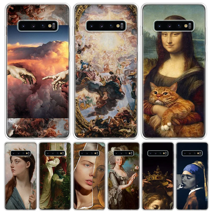 Famous painting Adorable angel Art Phone Case For Samsung Galaxy S10 S21 S20 FE S22 Ultra S10E S9 S8 Plus S7 Edge S6 + Coque