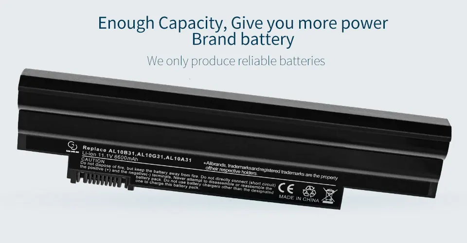 6Cell ноутбук Батарея для acer AL10B31 AL10G31 D270 D260 AOD255 AOD260 522 D255 722 D255E D257 D257E D270 E100 AL10A31 ICR17/65