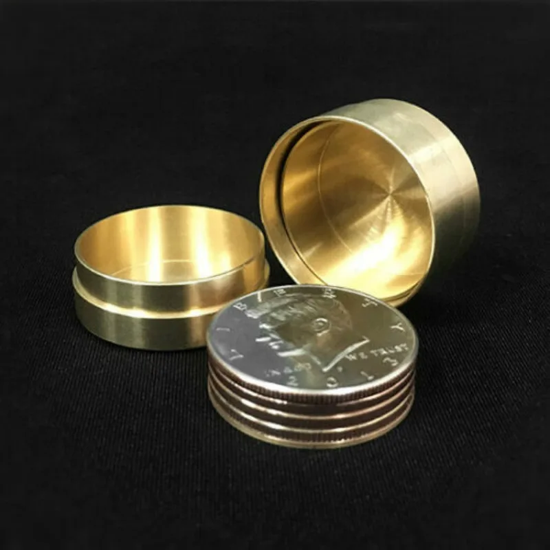 

Dynamic Coins Copper Box,US Half Dollar Version Magic Tricks Coin Vanish Magic Fly Coin Magic Close Up Street Coin Money,Gimmick