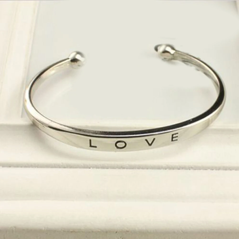 

1PC New Simple Style Love Half Open Women Bracelet Bangle Female Popular Fashion Jewelry Accessory Valentine's Day Gift