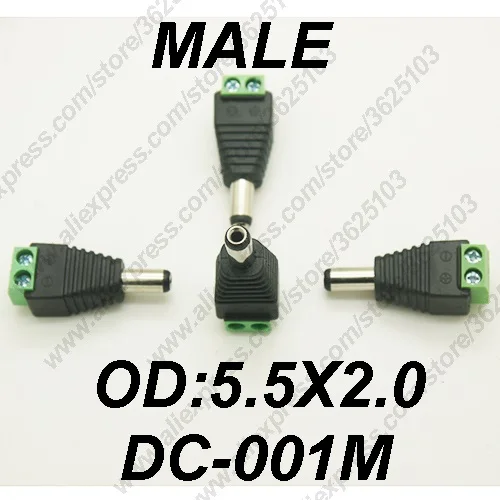 

10PCS 5.5mm x 2.1mm Female Male DC Power Plug Adapter for 5050 3528 5060 Single Color LED Strip and CCTV Cameras Free Soldering