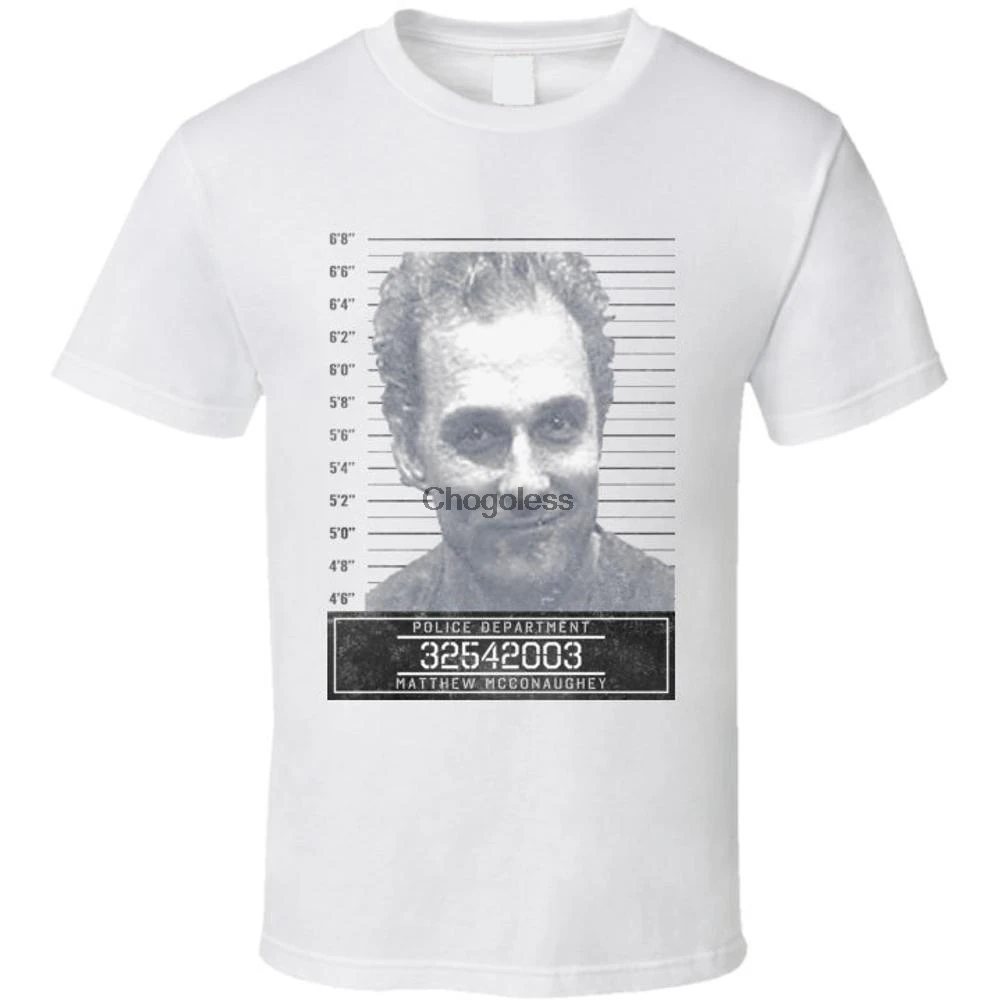 Мэтью макконаухи знаменитость полицейский отряд мугшот футболка (1)|Мужские