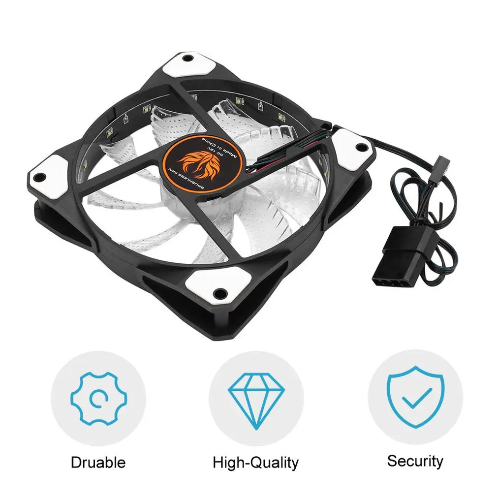 120mm 15 LED Ultra Silent Computer PC Case Cooling Fan CPU Cooler 12V With Rubber Quiet Molex Connector 3/4Pin Plug Fans | Компьютеры и