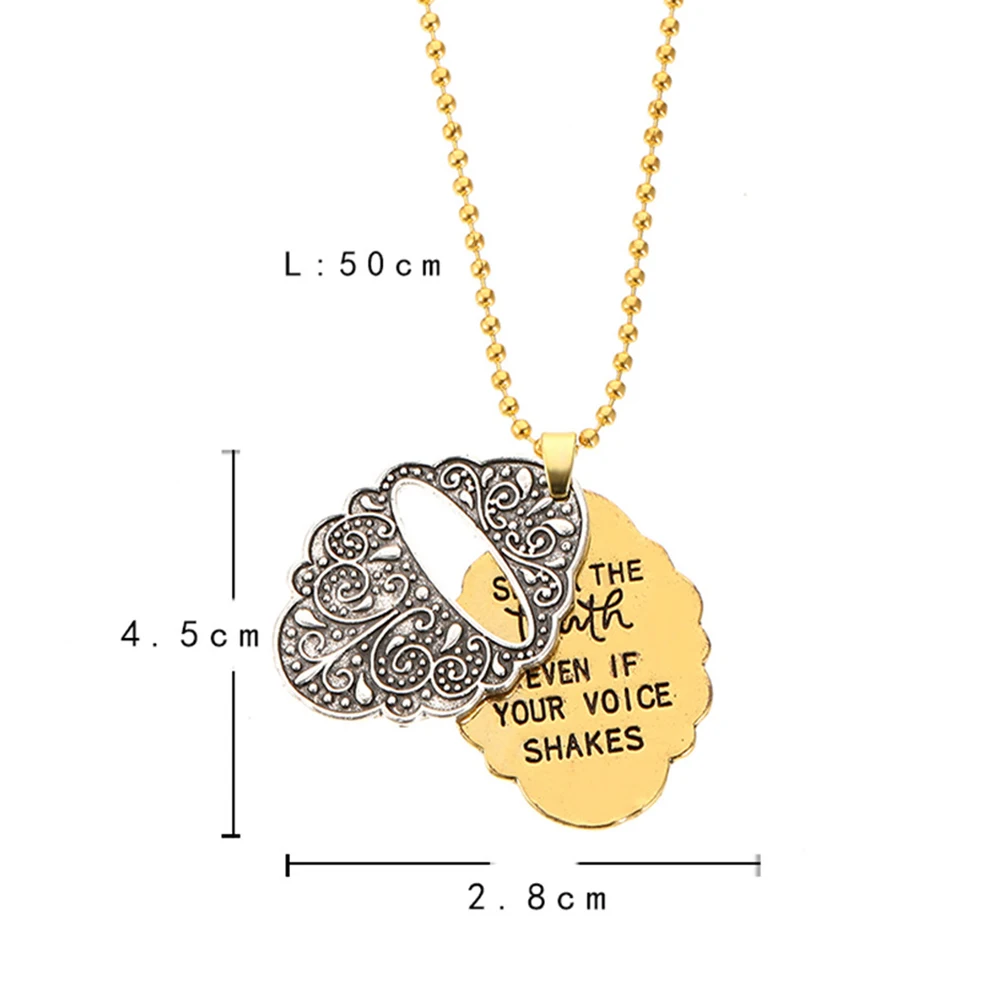 Креативная простая двойная подвеска с надписью правды из сплава ожерелье