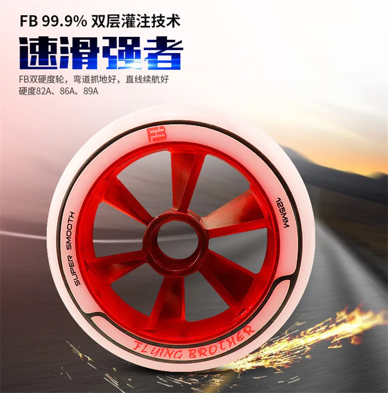 Двухъядерное колесо 90 100 мм 110 125 для роликовых коньков марафона гоночного трека