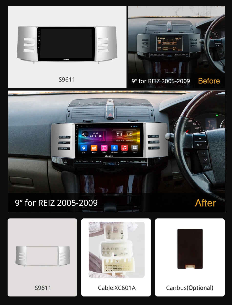 Ownice k3 k5 k6 автомобильный DVD GPS Android 9 0 Octa Core для Toyota Reiz Mark X 2005 2006 2007 2008 2009