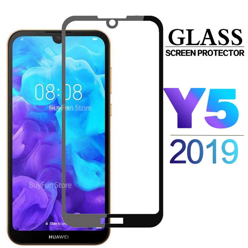 Закаленное стекло с полным покрытием для Huawei Y5 2019 Защитная пленка экрана AMN LX9 Y 5
