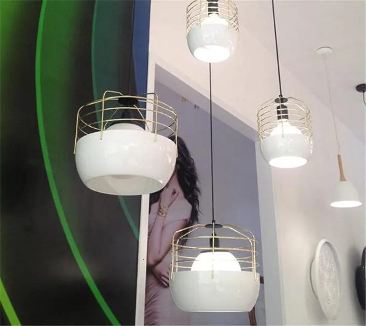 27 Скандинавские современный новый стиль белый корпус железная часть E лампа