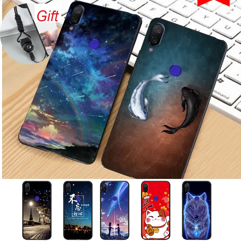 Для Xiaomi redmi note 7 pro чехол силиконовый для мягкий телефона Coque с ремешком | Мобильные