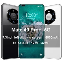 Hauwei Mate 40 Pro+ 5G Smartphone Global Version 7.3inch left digging screen 12+512GB 6800mAh Dual Sim Card Android Mobile Phone