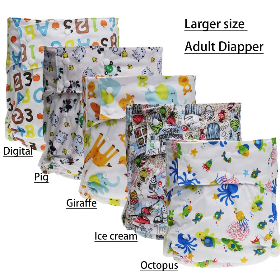 1PC Reusable Adult Diaper for Old People and Disabled Super Large size Adjustable Pocket Diaper