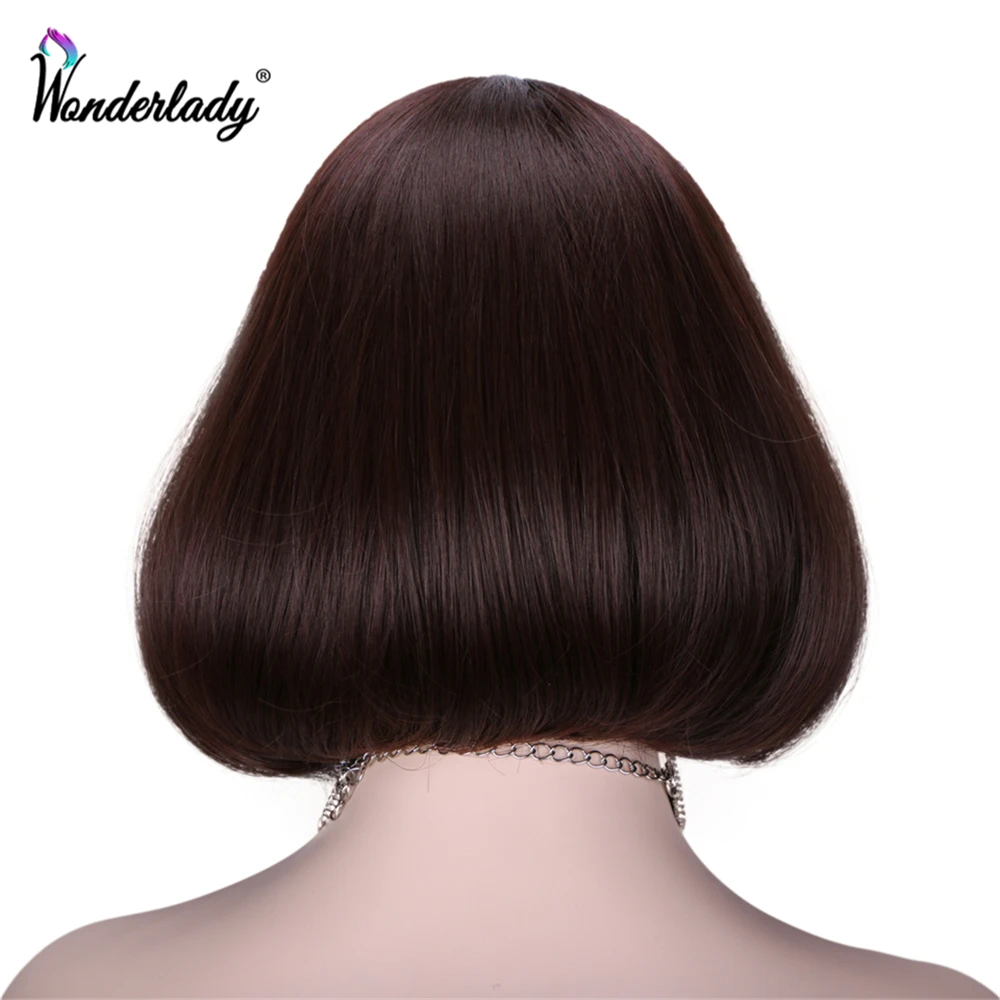 WonderLady синтетический коричневый парик короткий прямой Боб пепельный серый