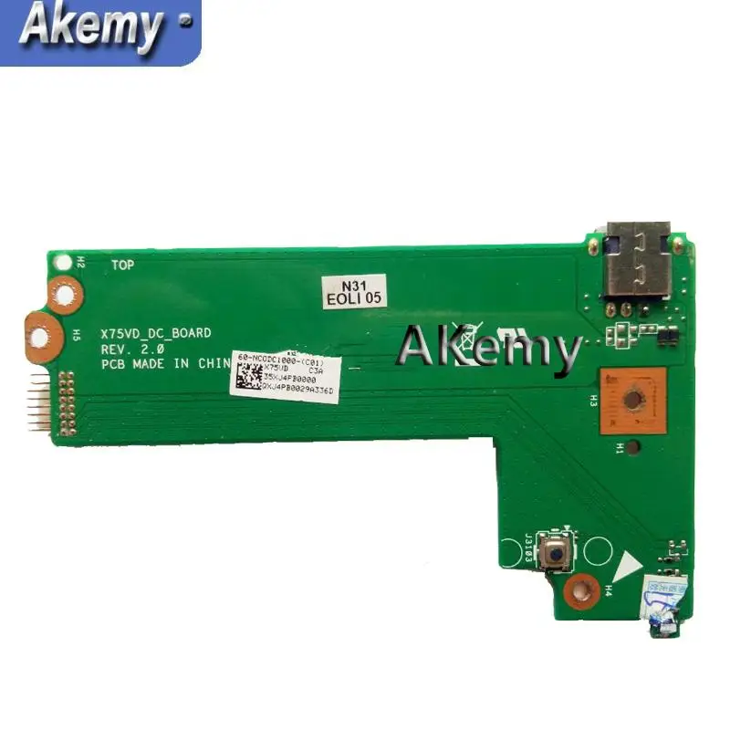 

Akemy Original For Asus X75A X75V X75VD DC POWER BOARD X75VD_DC_BOARD REV:2.0 60-NC0DC1000 100% Tested Fast Ship