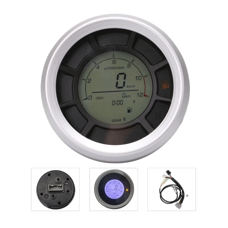 

Универсальный ЖК-дисплей цифровой спидометр, 199 км/ч 12000 об/мин Oeter Тахометр цилиндры Шестерня Тахометр Датчик с датчиком