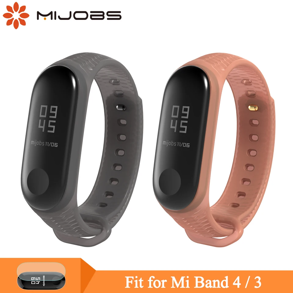 Mi jobs mi Band 3 4 ремешок на запястье для Xiaomi mi Band 4 3 спортивный силиконовый браслет для mi band 4 3 Смарт-браслеты для наручных часов