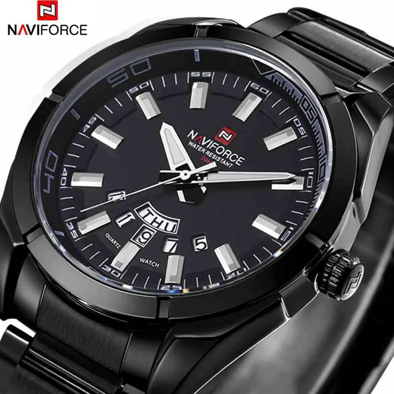 Часы наручные NAVIFORCE Мужские кварцевые брендовые Роскошные спортивные