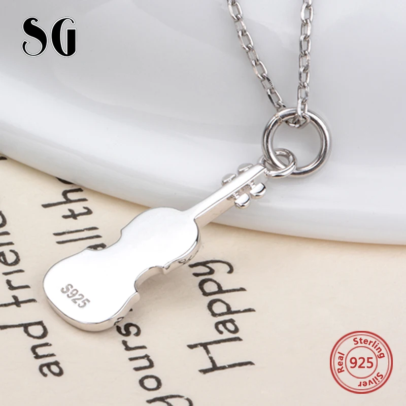 SG серебро 925 пробы цепочка для скрипки подвеска музыкальное ожерелье музыкальная