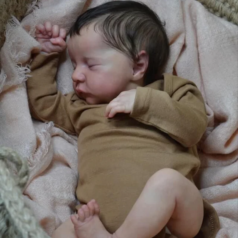 19-дюймовая кукла Bebe Reborn Леви с мягким телом и полным силиконовым воплощением высокого качества, сделанная вручную, игрушка для девочки с доставкой.