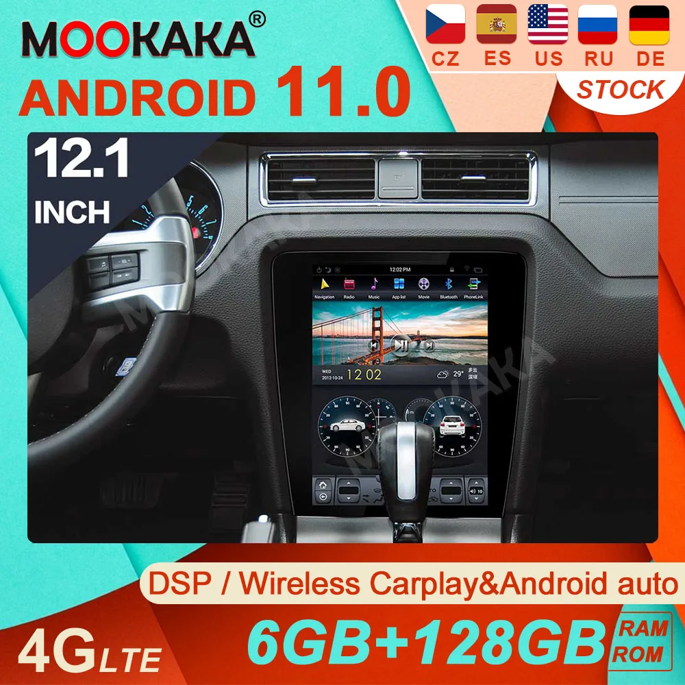 

Android 11 128G 2DIN Tesla для Ford Mustang 2010-2014, автомобильное радио, DVD-плеер, мультимедийный DVD-плеер, GPS-навигация, радио, головное устройство для Carplay