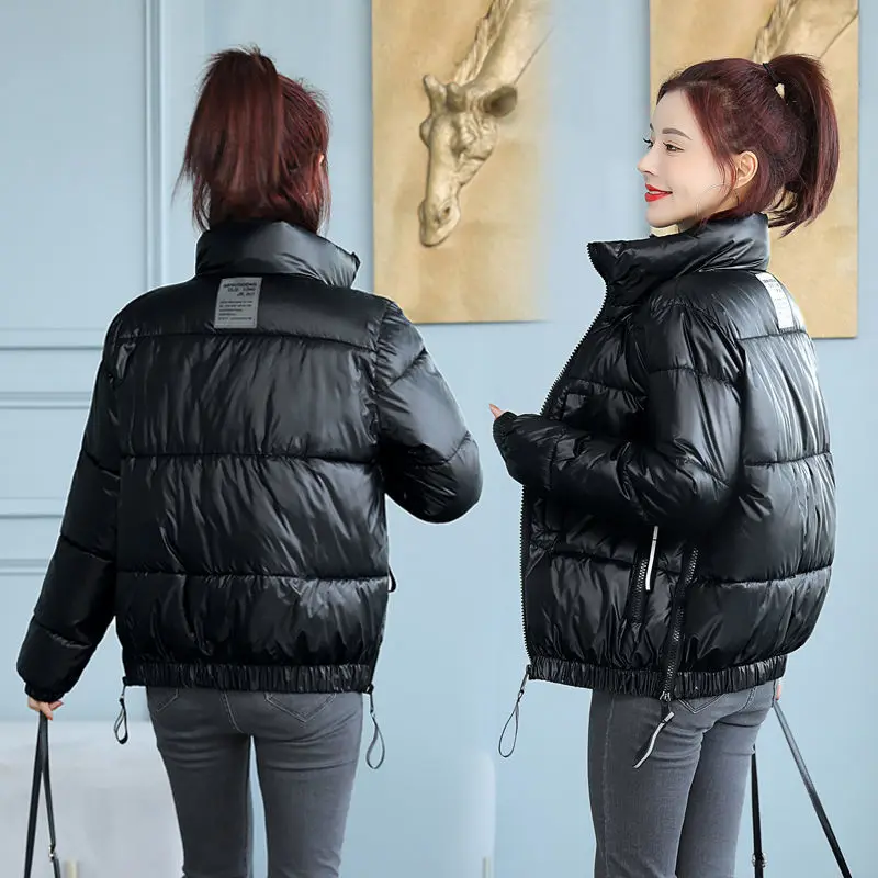 

Bright down cotton padded jacket women's short 2021 new Korean loose winter student cotton padded jacket