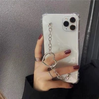 hot korean metal bracelet chain transparent soft phone case for iphone 12 pro max 11 pro max 6 6s 7 8 plus x xr xs se s10 cover