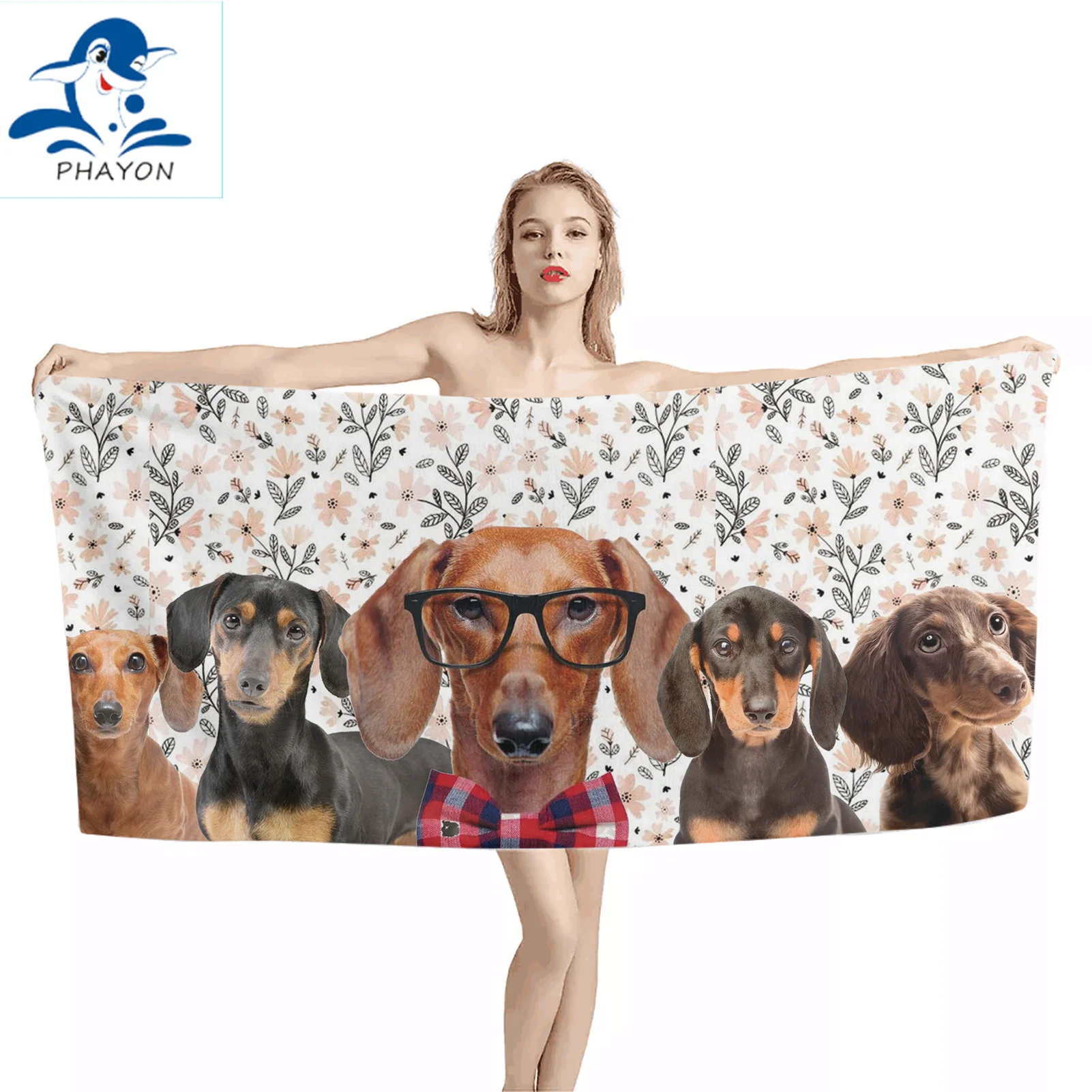 

PHAYON 2021 г., дизайнерские абсорбирующие пляжные полотенца из микрофибры с принтом Foral для мужчин и женщин, банные полотенца для дома и гостиниц...