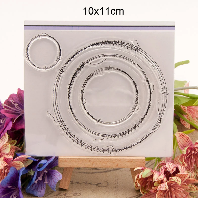 Прозрачная Круглая Рамка для стежков новинка 2020 резиновый штамп скрапбукинга