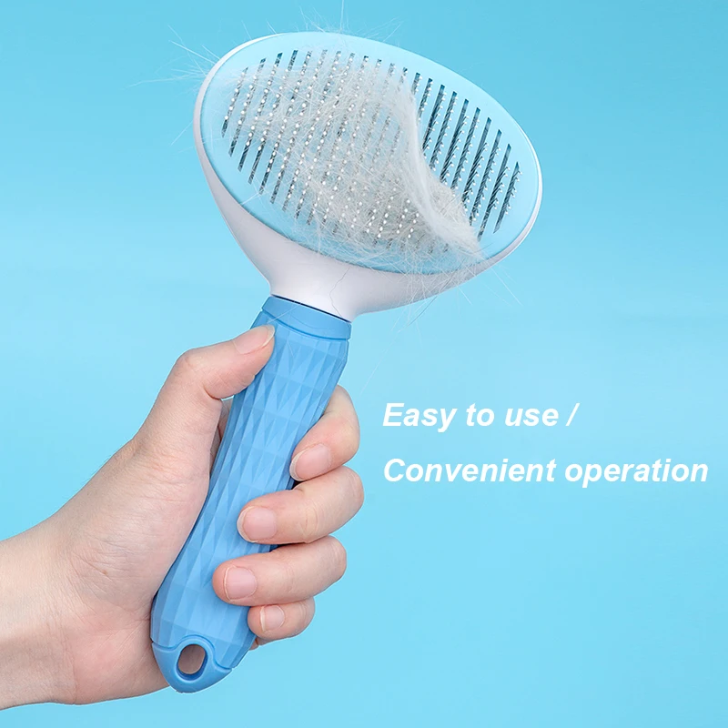 

Dog Hair Removal Comb Grooming Brush Stainless Steel Cats Combs Automatic Non-slip Brushs for Dogs Cats Cleaning Supplies