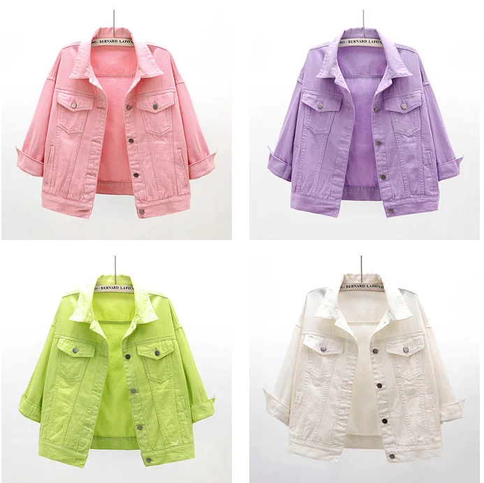 

2020 Women Autumn Denim Jacket Women All-match Coat Harajuku Spring Loose Pocket Short Jeans Female Casual Student Outerwear