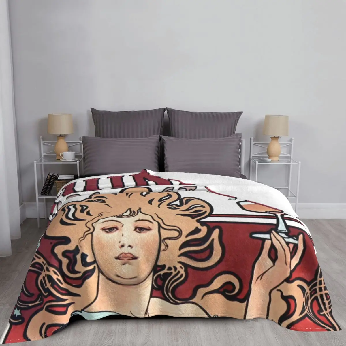 Одеяло цвета шампанского Ruinart плюшевое теплое ультратонкое флисовое покрывало