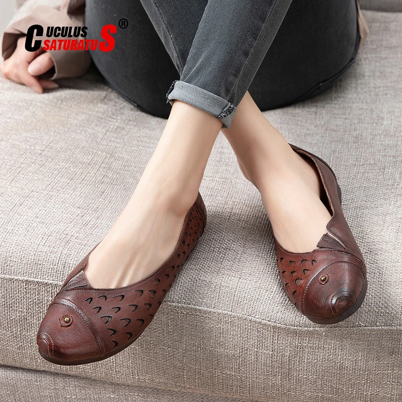 Cuculus Сезон весна осень Женская обувь на плоской подошве из натуральной кожи