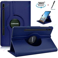 360 rotating pu leather smart tablet case flip stand cover protective shell for samsung galaxy 2020 tab s7 11s7 plus 12 4pen